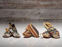 Sioux and Cheyenne Child's Beaded Hide Moccasins