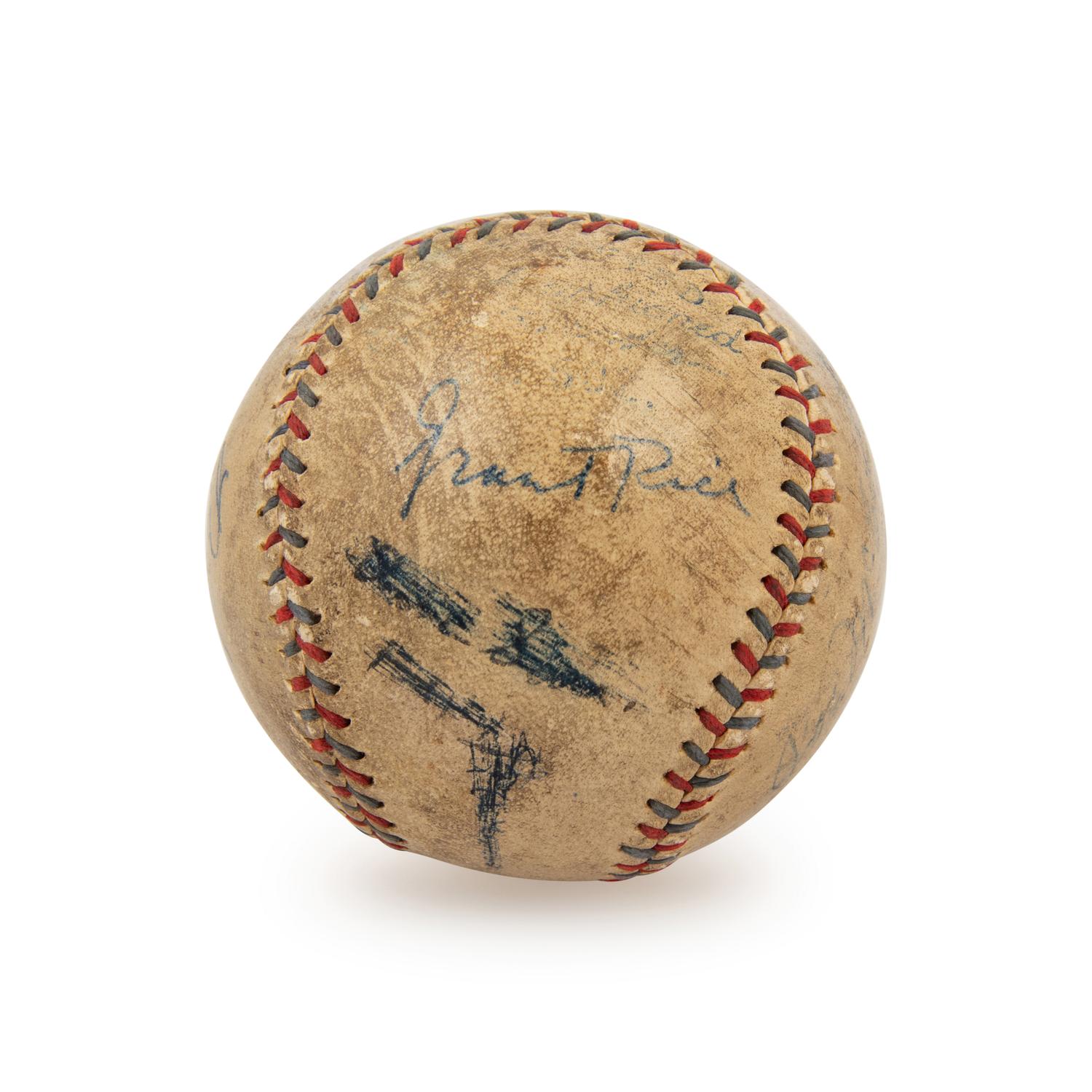 A Significant Signed Baseball Featuring Babe Ruth, Lou Gehrig and Hank Aaron (Beckett Authentication Services Letter)