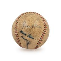 A Significant Signed Baseball Featuring Babe Ruth, Lou Gehrig and Hank Aaron (Beckett Authentication Services Letter)
