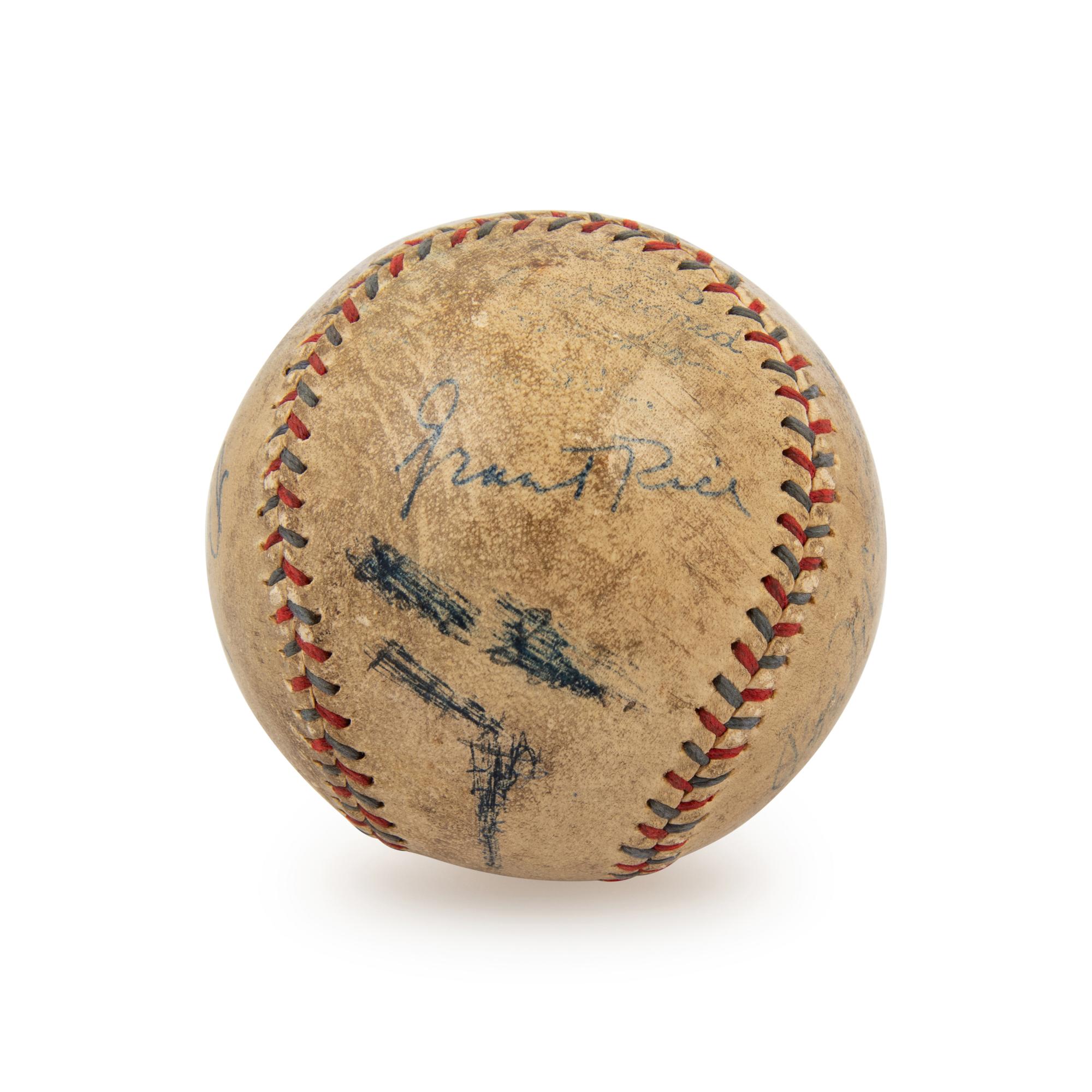 A Significant Signed Baseball Featuring Babe Ruth, Lou Gehrig and Hank Aaron (Beckett Authentication Services Letter)