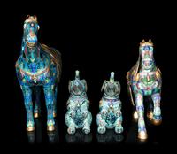 Two Chinese Cloisonné Enamel Animal Figures