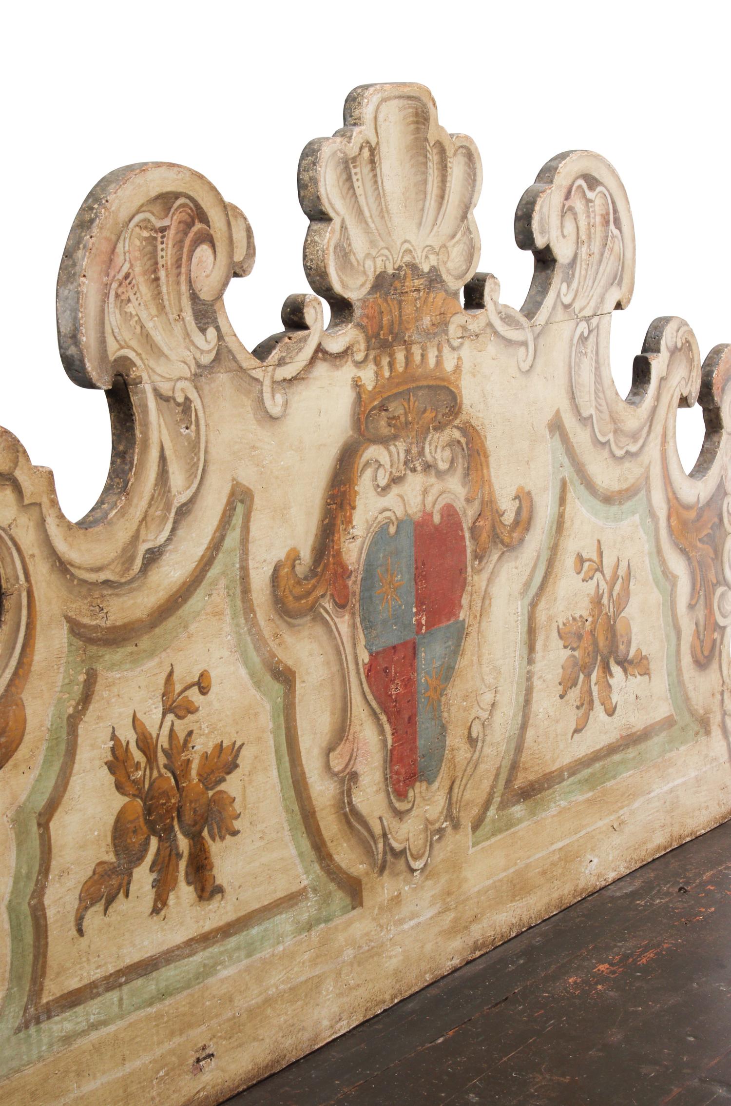 A Pair of Italian Polychrome Painted Benches
