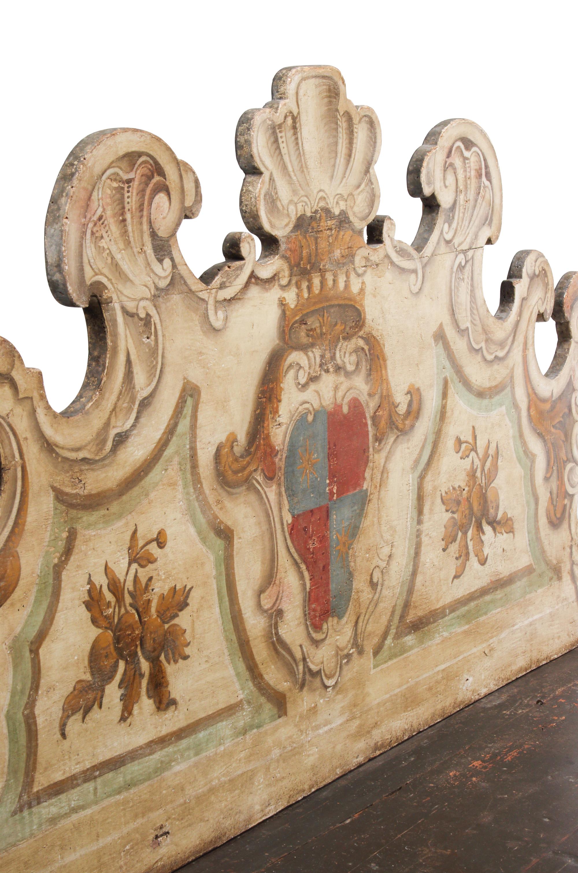 A Pair of Italian Polychrome Painted Benches