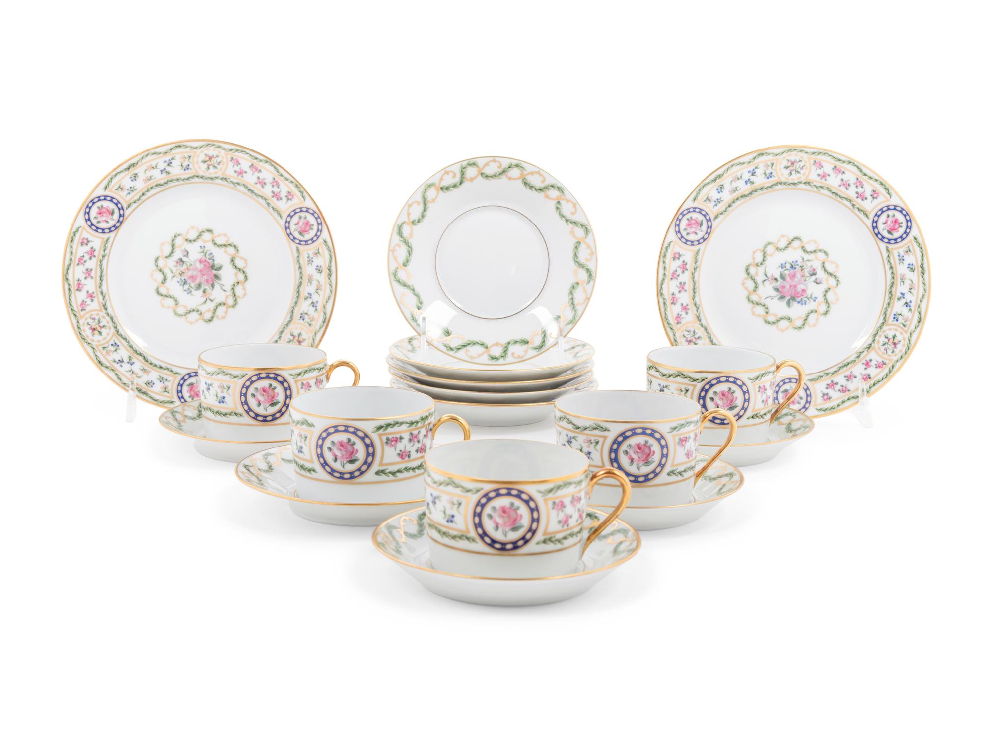 A Haviland Limoges Porcelain Louveciennes Dinner Service for Twelve