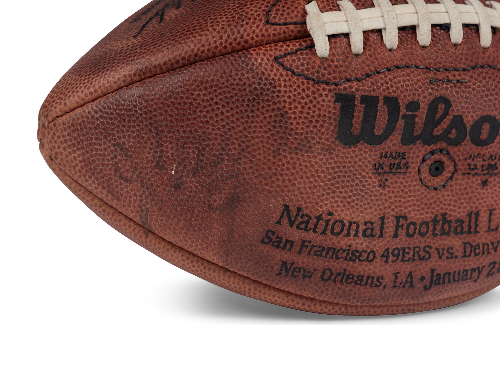 A Michael Jordan, Frank Thomas and Jim McMahon Super Bowl XXIV Signed Autograph Football from The Collection of Sports Super Agent Steve Zucker (Beckett Authentication Services Letter),