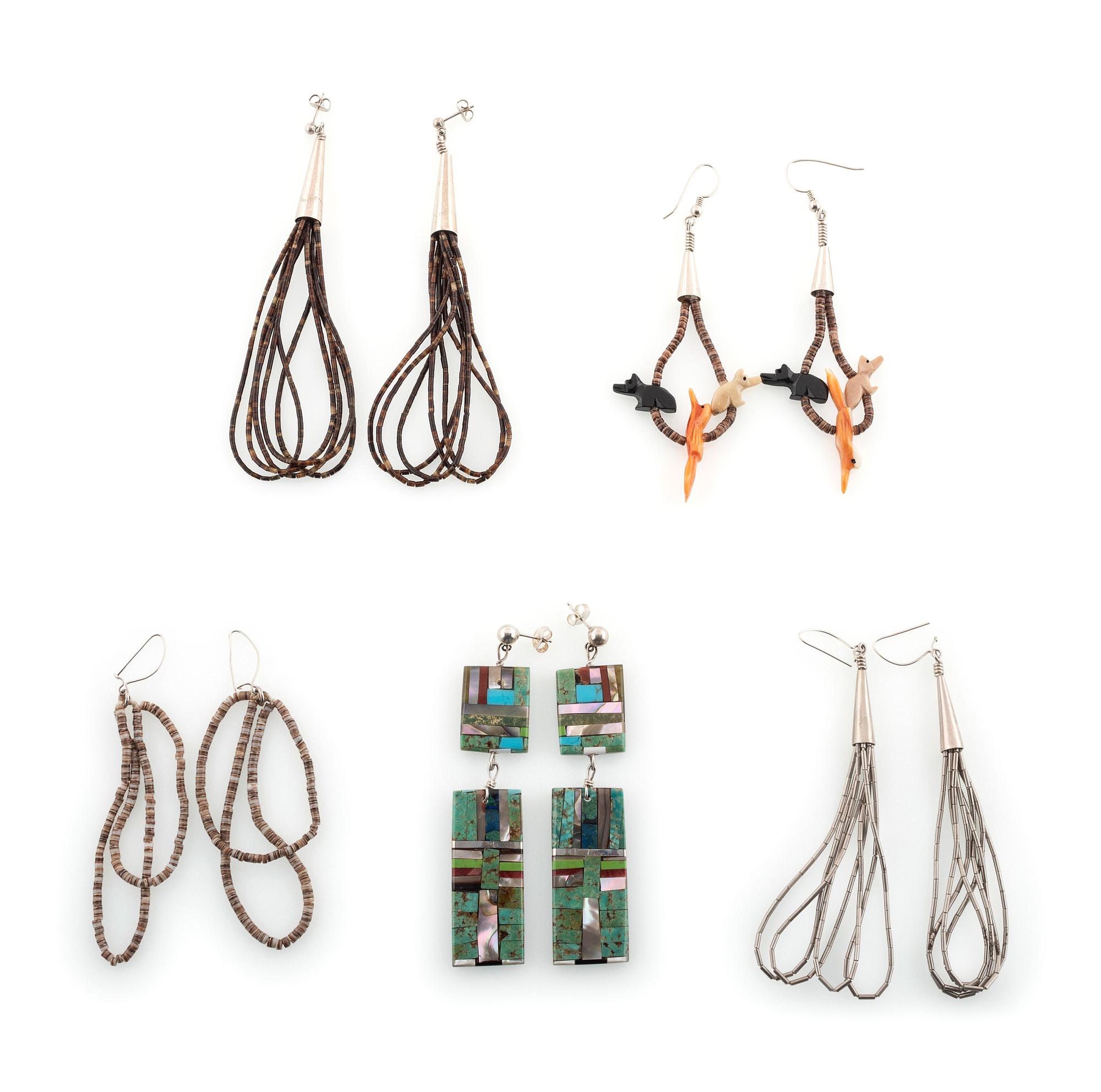 Pueblo and Zuni Hook and Post Earrings