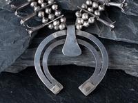 Navajo Silver and Turquoise Squash Blossom Necklace