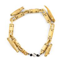 Inupiat Carved Bone Link Bracelet