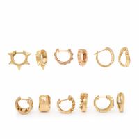 Six Pairs of Yellow and Rose Gold Earrings
