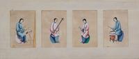 Chinese School, (19th Century), A Set of Eleven Works Depicting Females in Leisurely Pursuits