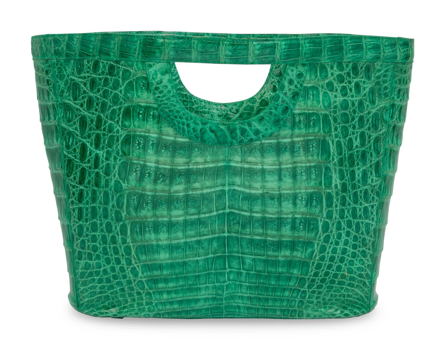 Nancy Gonzalez Green Crocodile Tote