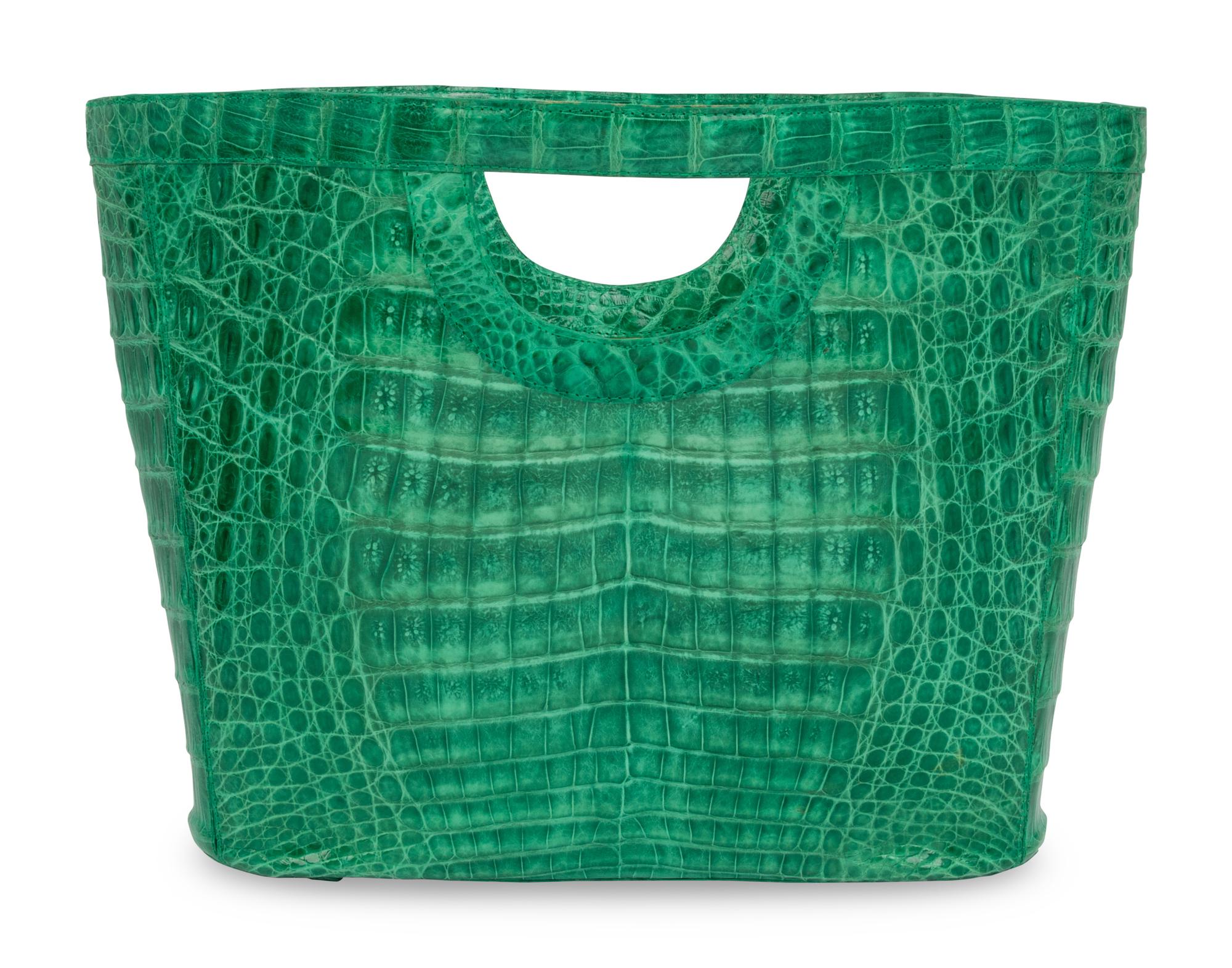 Nancy Gonzalez Green Crocodile Tote
