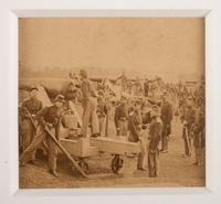[CIVIL WAR]. A group of 2 albumen photographs of Union artillery units protecting Washington, DC, and Fort Totten.