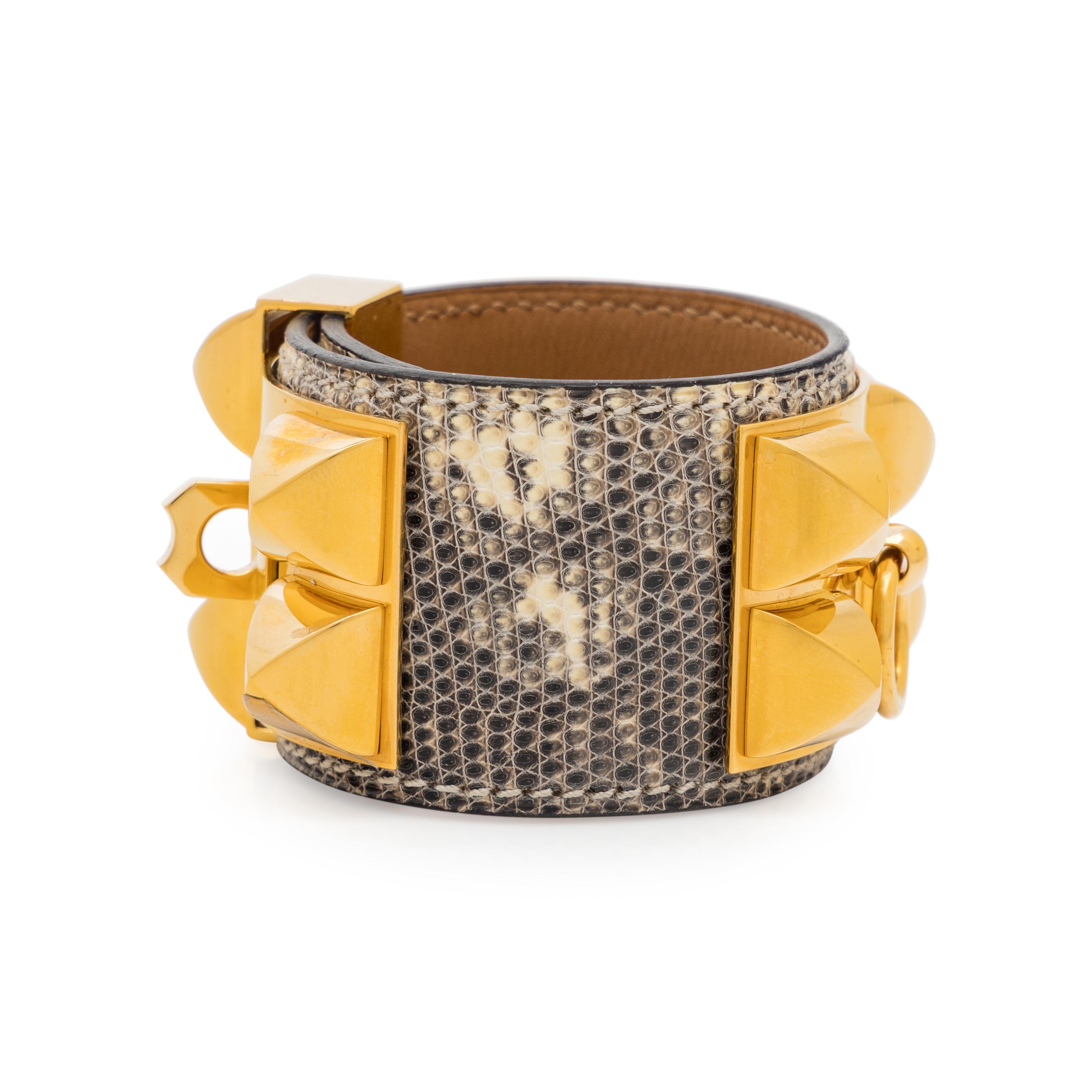 Hermès, Collier de Chien Bracelet in Salvator Lizard