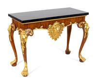 A Pair of George II Style Parcel-Gilt Walnut Consoles — 20TH CENTURY