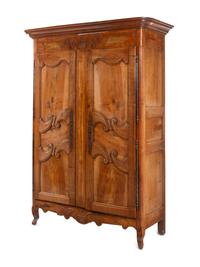 A French Provincial Walnut and Fruitwood Armoire