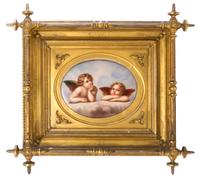 A Berlin (K.P.M.) Porcelain Plaque Width of plaque 8 1/2 inches.