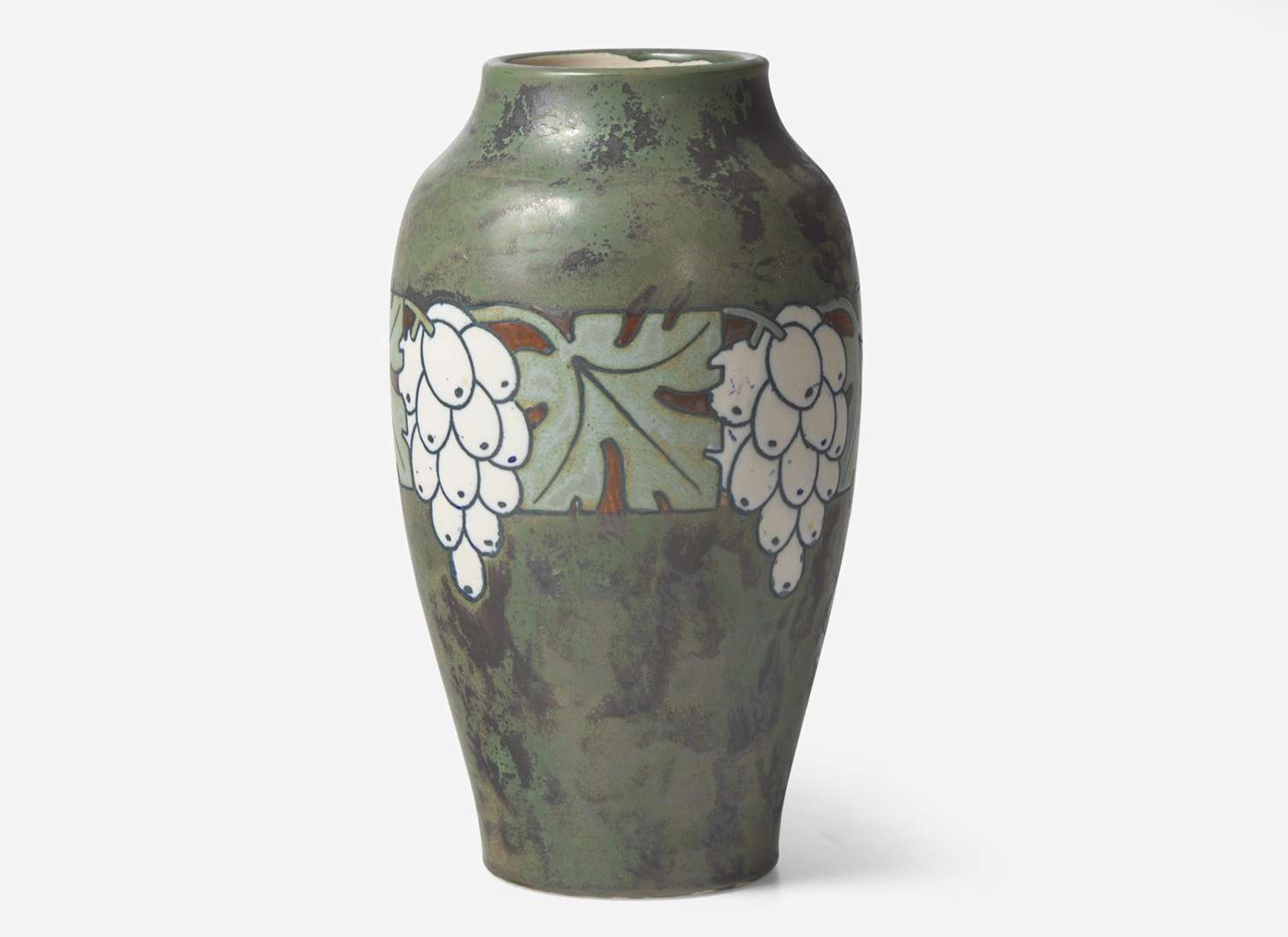 Charles Catteau for Boch Frères, Keramis Vase with Grapes