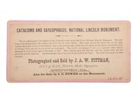 [LINCOLN, Abraham (1809-1865)]. PITTMAN, J.A.W., photographer. Catacomb and Sarcophagus, National Lincoln Monument . Springfield, IL: n.d.