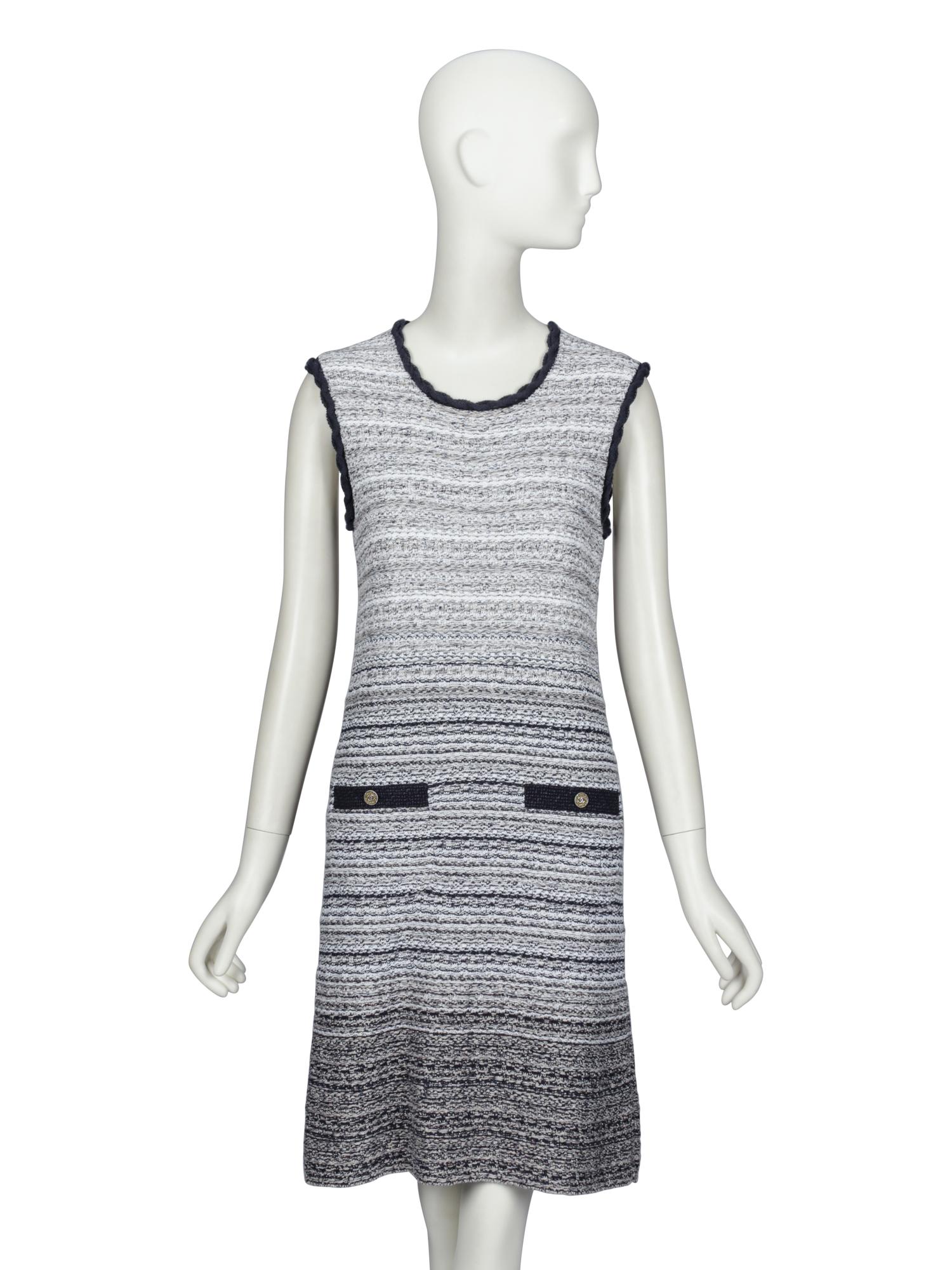 CHANEL, SLEEVELESS GRADIENT KNIT DRESS