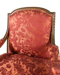 A Pair of Louis XVI Style Giltwood Fauteuils