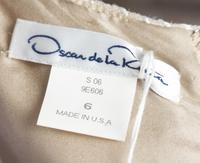 An Oscar de la Renta Tan Embroidered Dress, Size: 6.