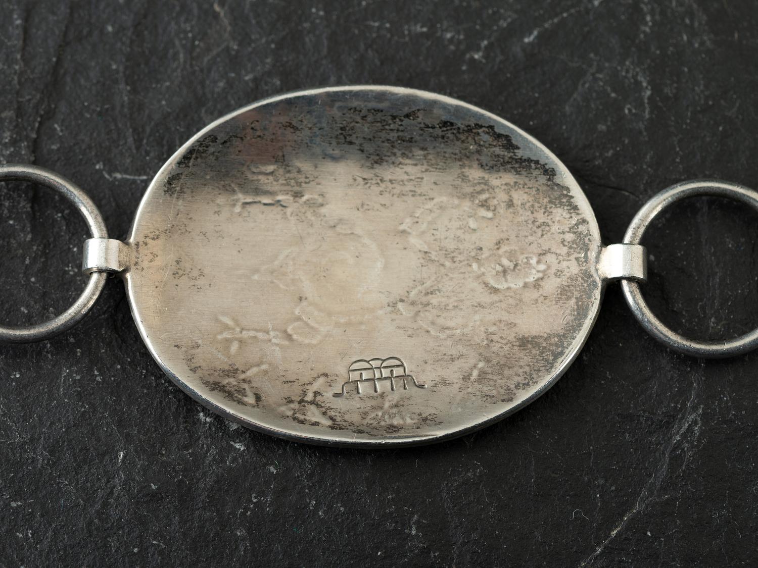 Ocean Themed Silver Overlay Link Concha Belt