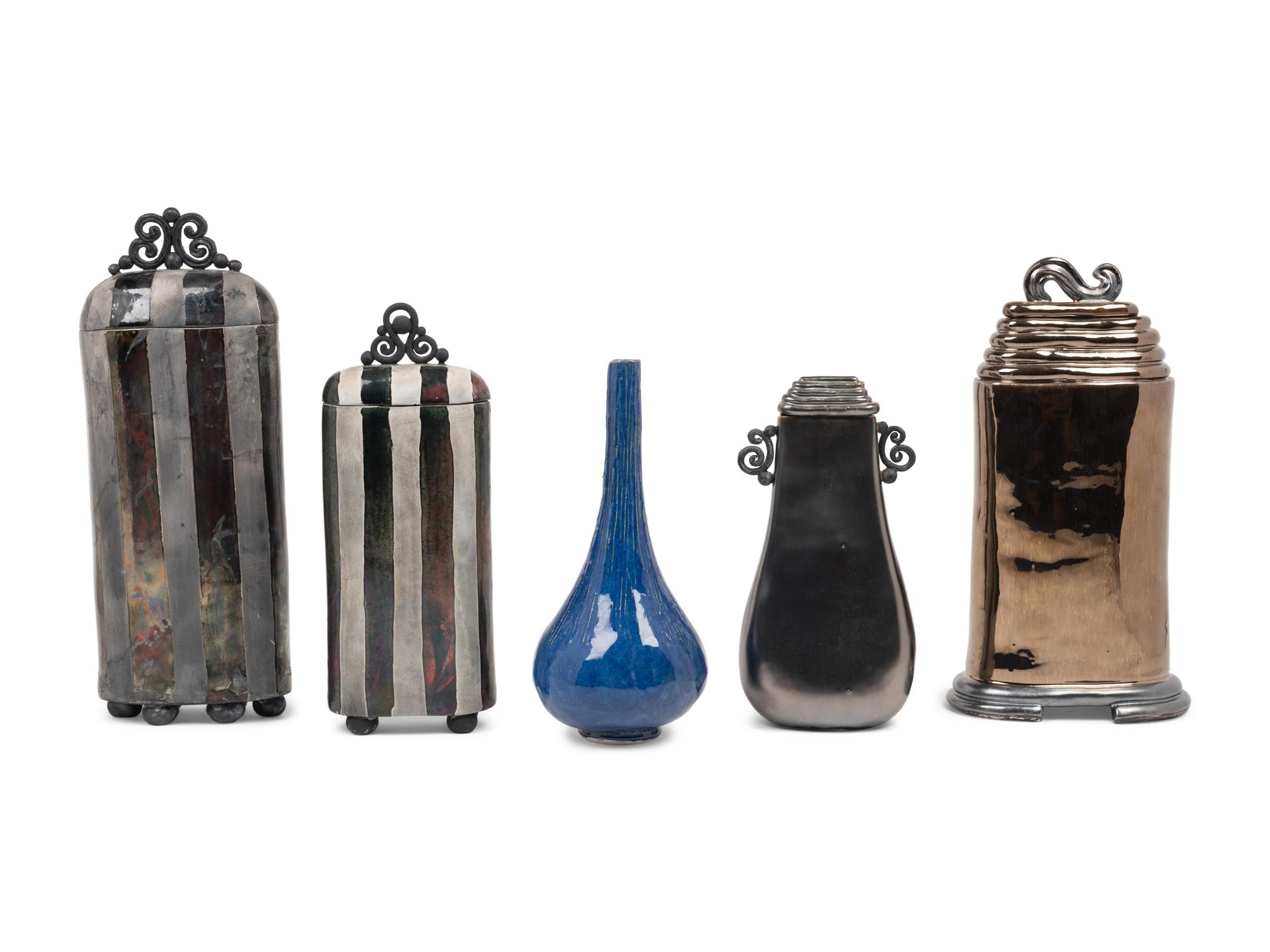Five Studio Ceramic Vessels