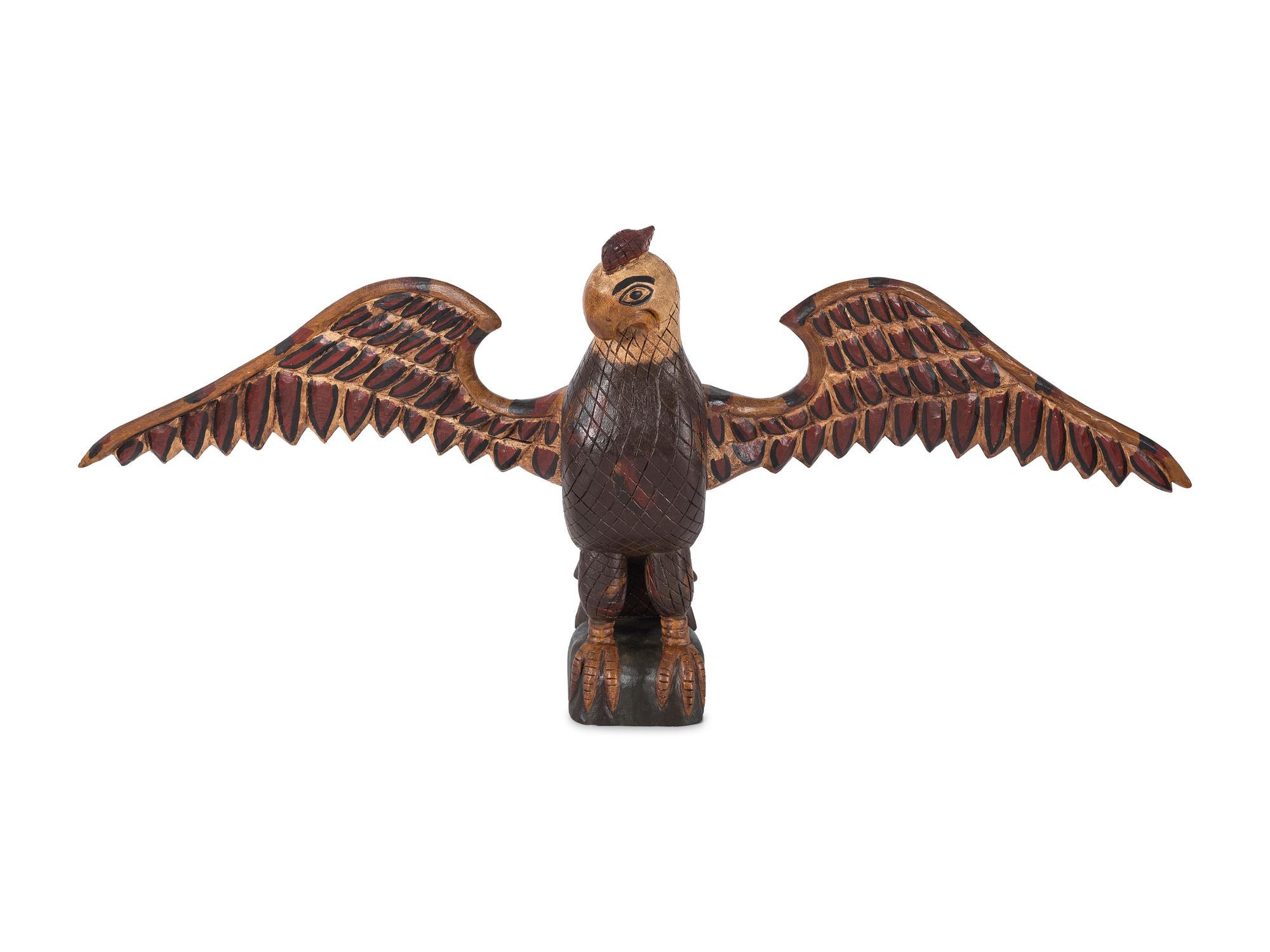 Three Carved and Polychrome Painted Wood Eagles