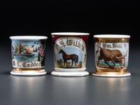 Three Porcelain Occupational Shaving Mugs