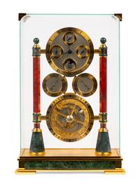 A Swiss Gilt Metal and Marble Mantel Clock
