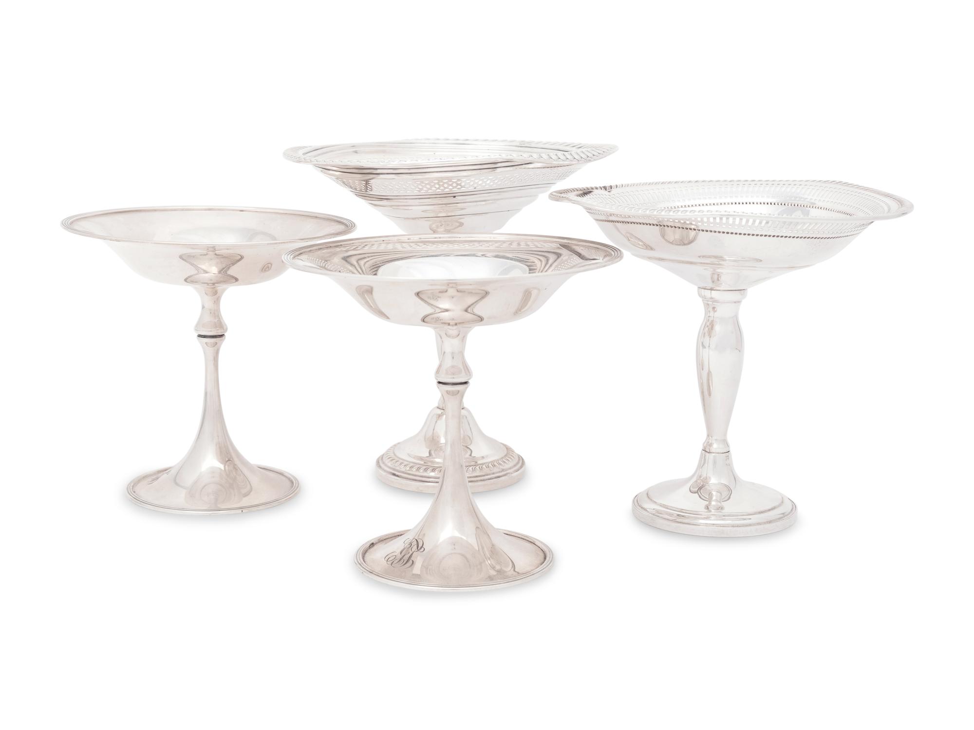 Four American Silver Tazze