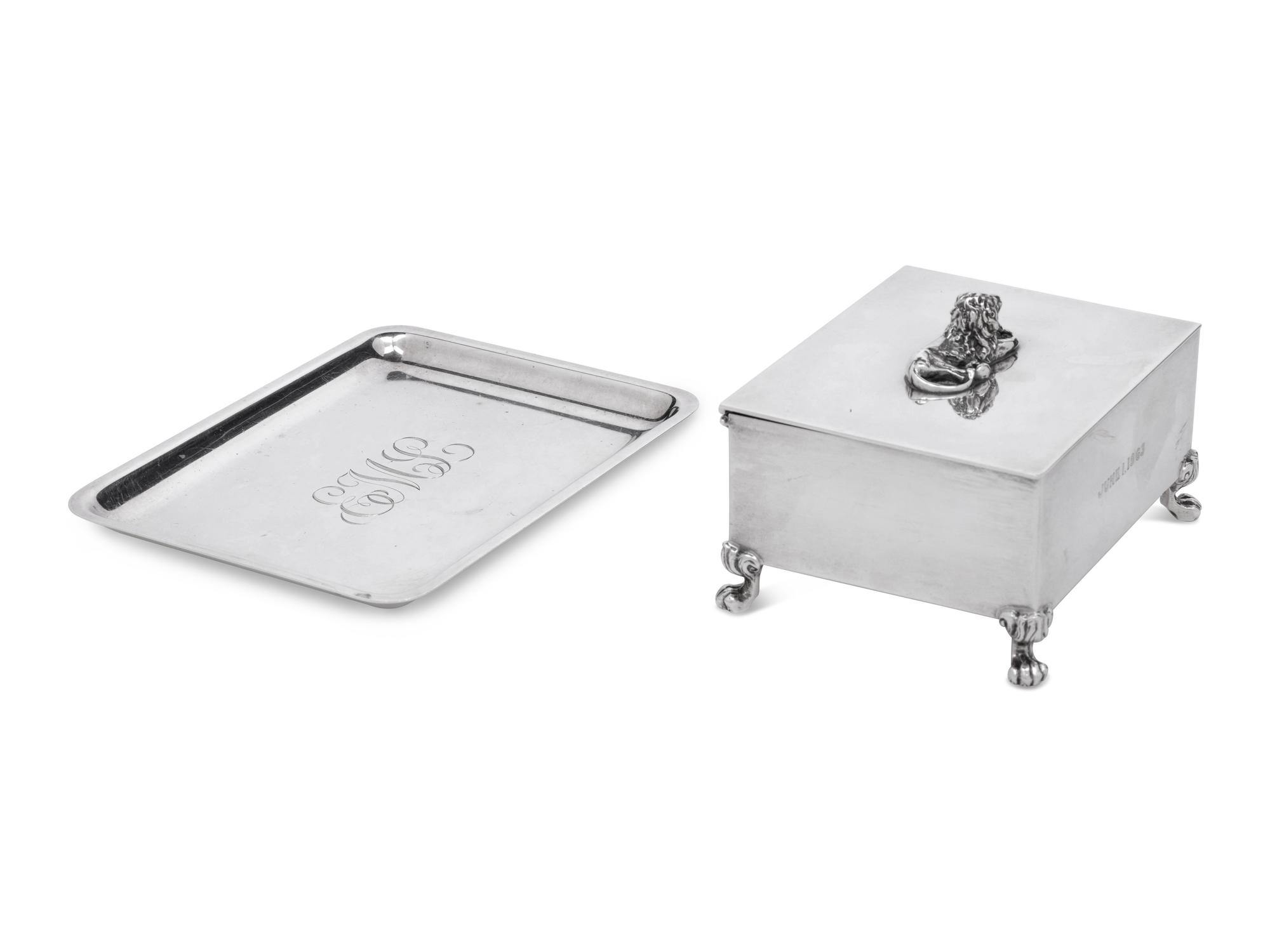 A Tiffany and Co. Casket together with a Tiffany and Co. Dish