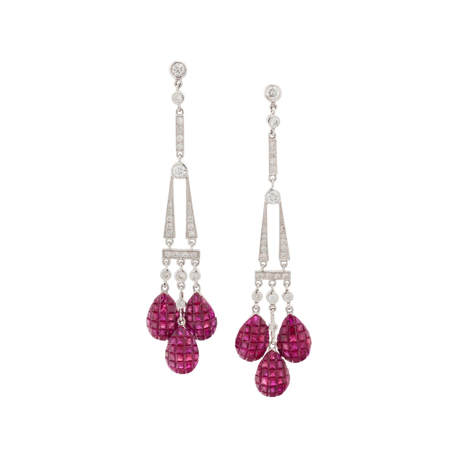 DIAMOND AND RUBY EARRINGS