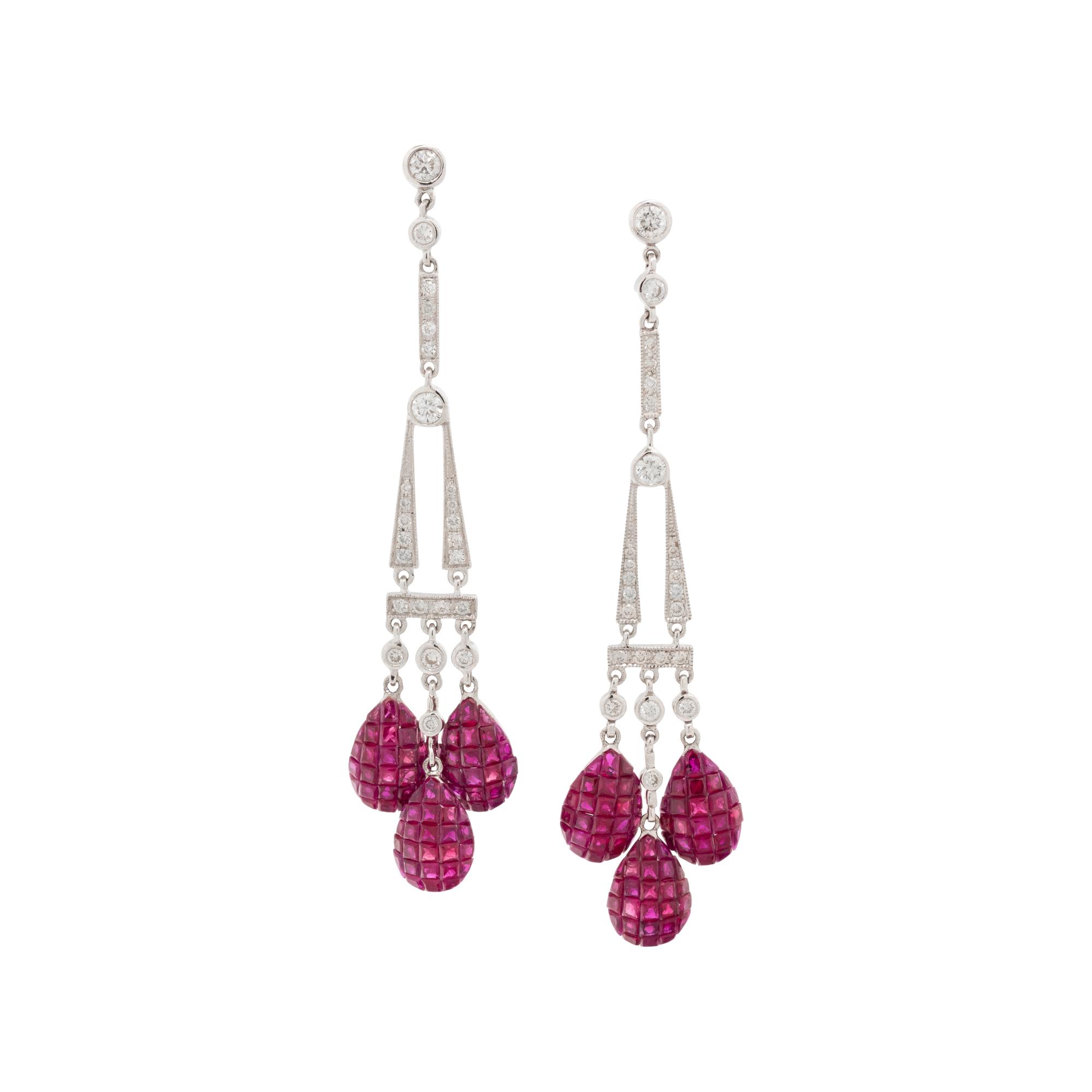 DIAMOND AND RUBY EARRINGS