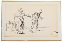 Jean-Louis Forain, (French, 1852-1931), A group of four works: Woman with a Candle, Woman with Fan, Untitled, and Untitled