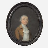 Attributed to the Sharples Family Two Portraits: A Father and Son