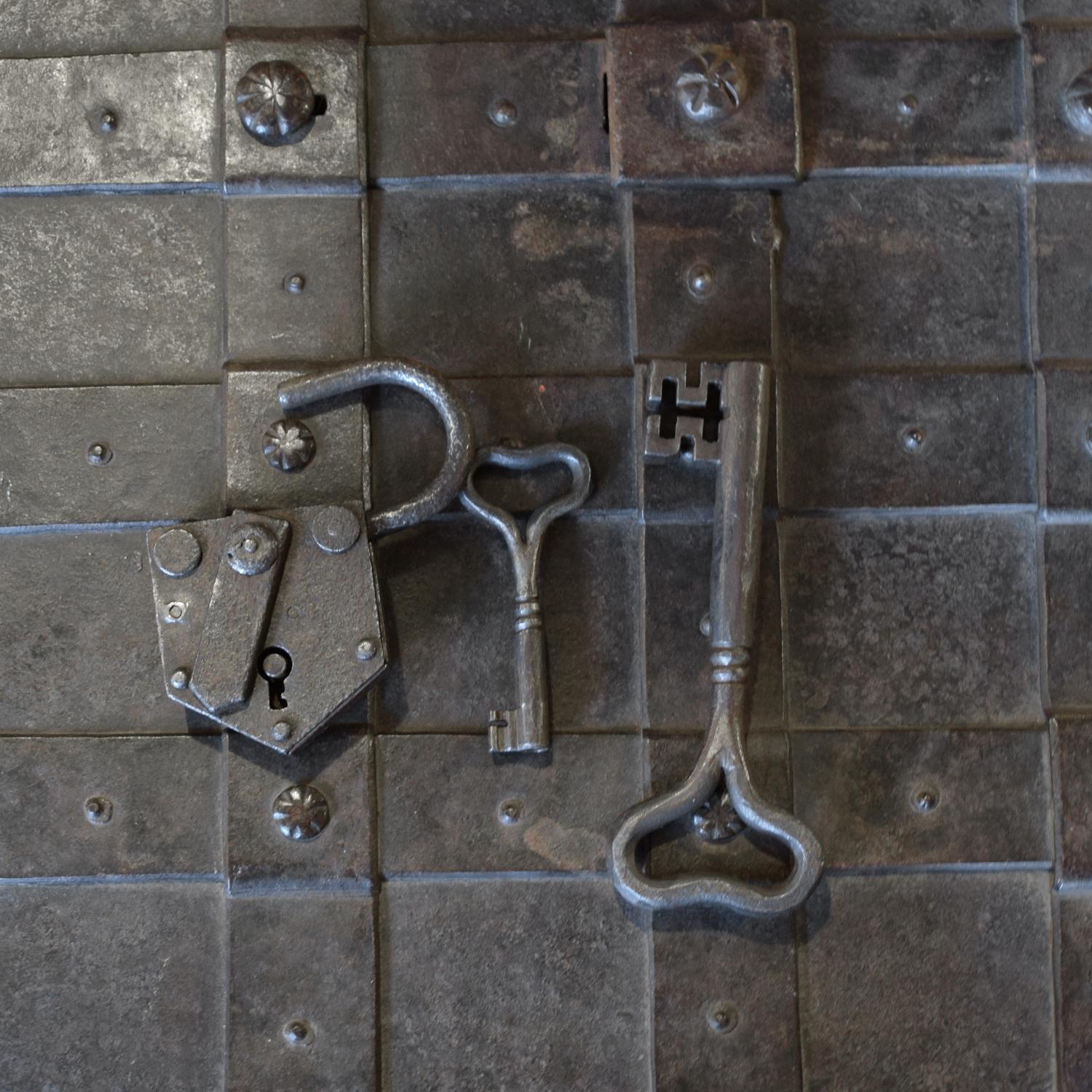 A Wrought Iron Safe Box 35" W x 25" D x 24" H — Italy, 18th Century