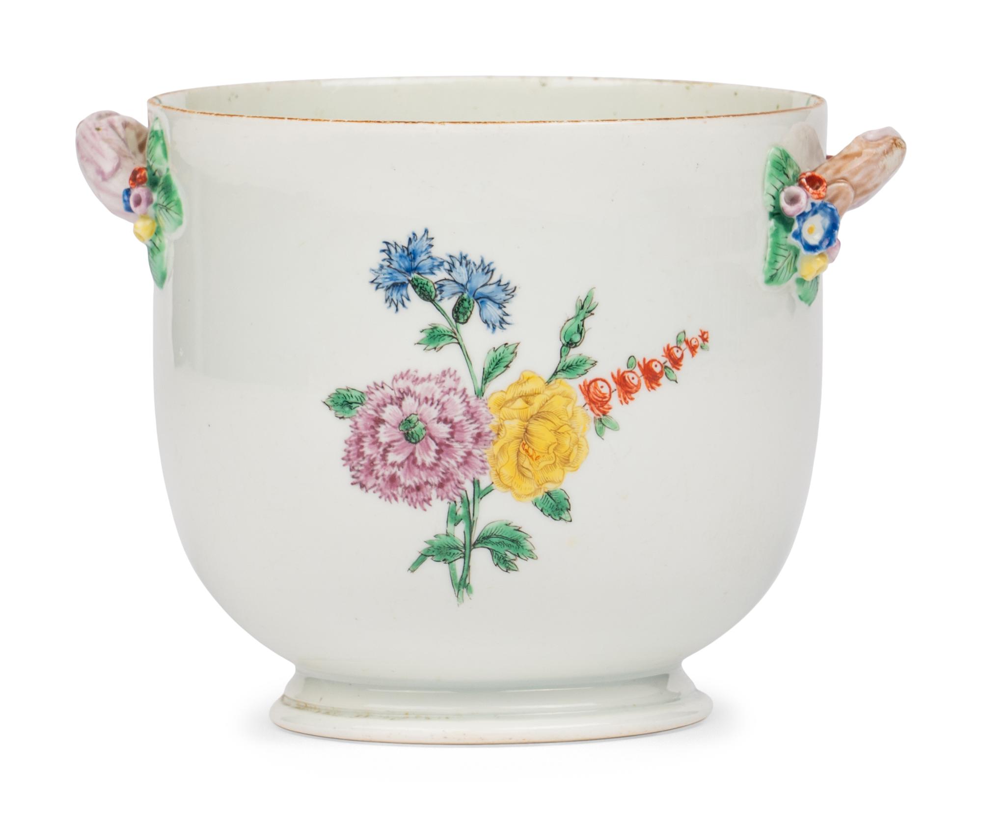 A Chantilly Soft Paste Porcelain Small Bottle Cooler