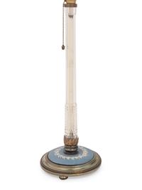 A Pair of Jasperware Mounted Cut Glass Lamps