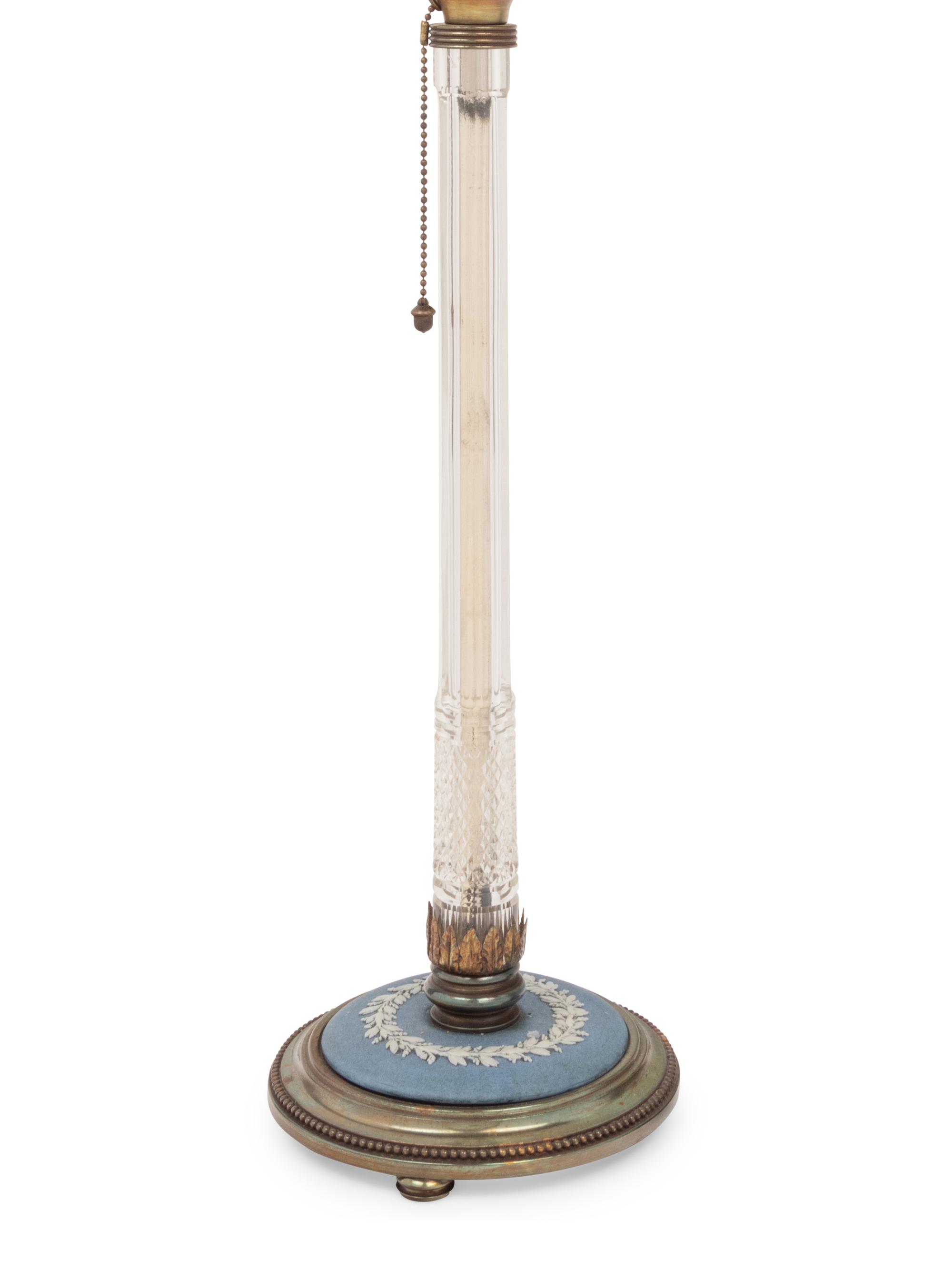 A Pair of Jasperware Mounted Cut Glass Lamps