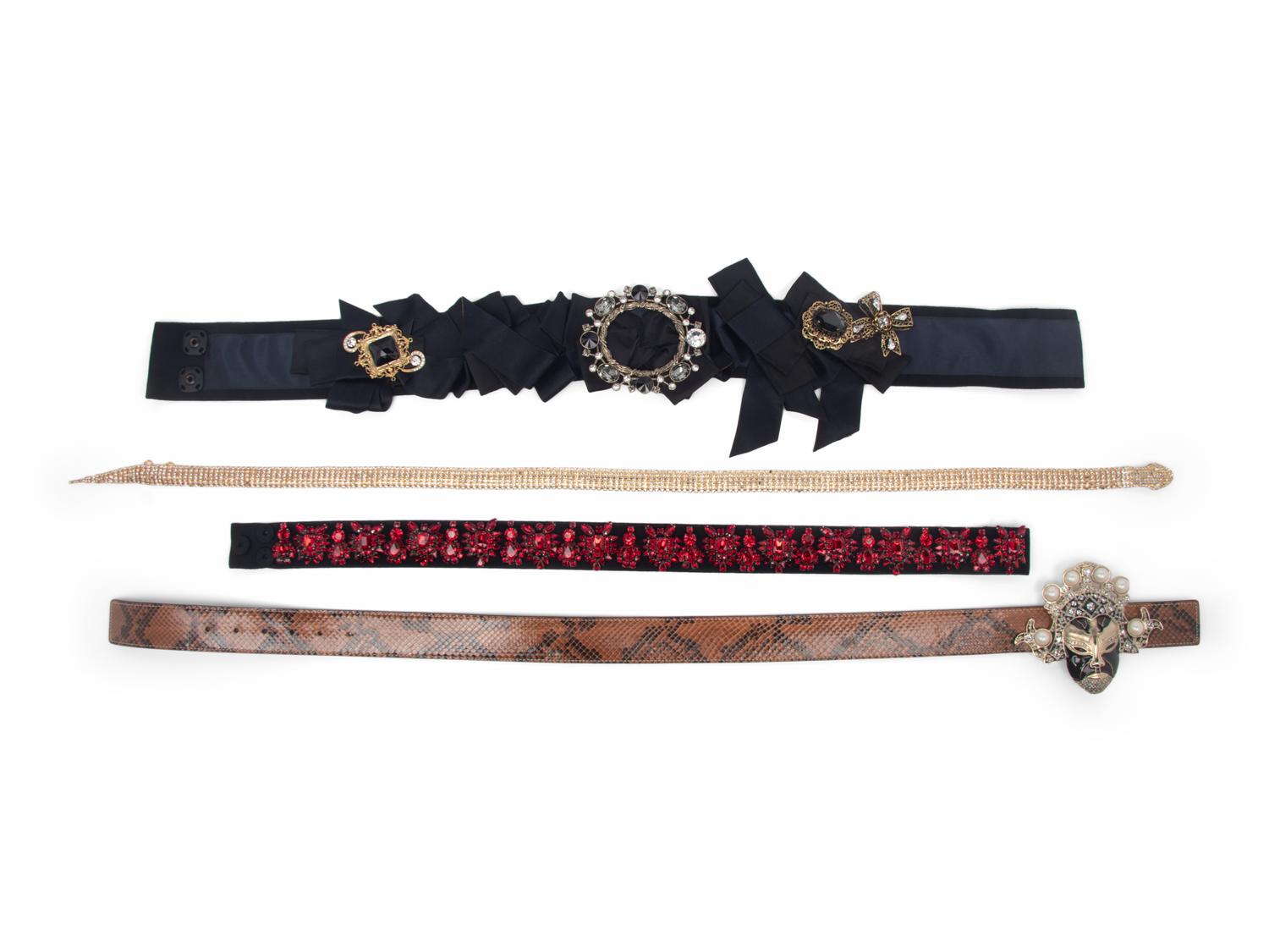 Four Designer Belts by Valentino and Dolce & Gabbana
