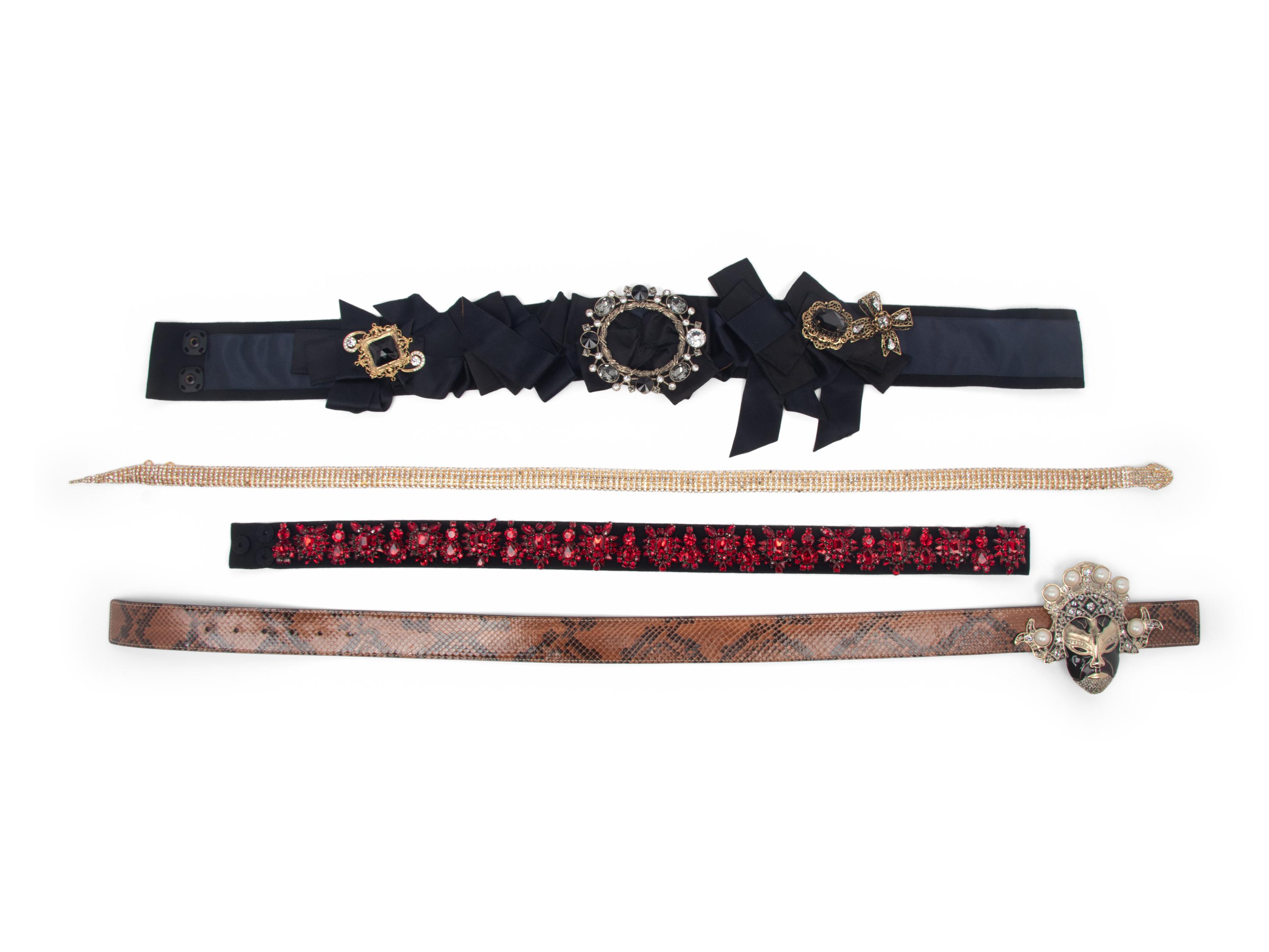 Four Designer Belts by Valentino and Dolce & Gabbana