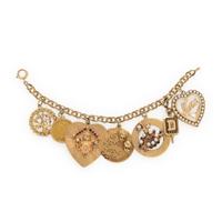 Yellow Gold and Multigem Charm Bracelet