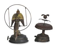 Two German Painted Tin Windup Bird Toys