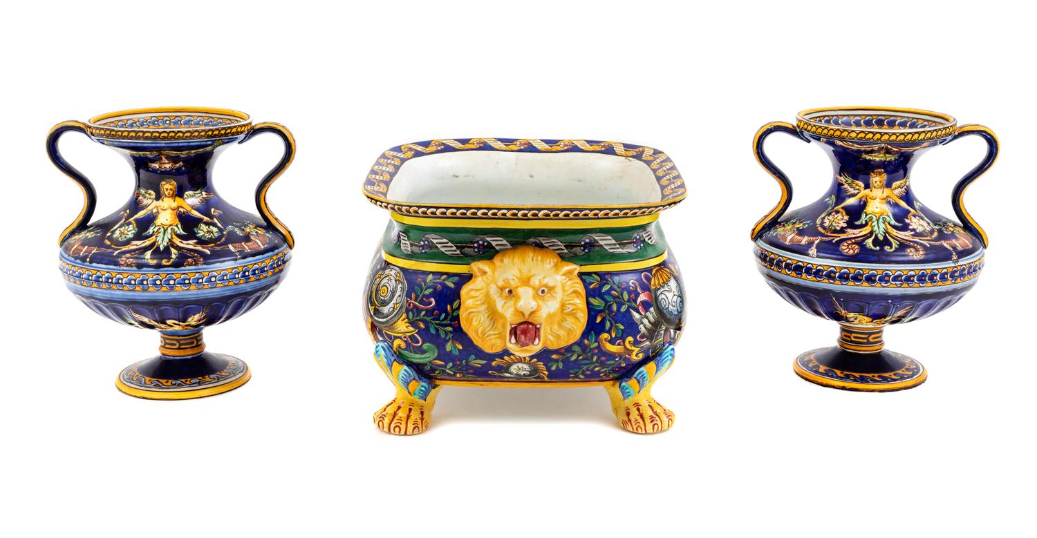 An Italian Ceramic Table Garniture