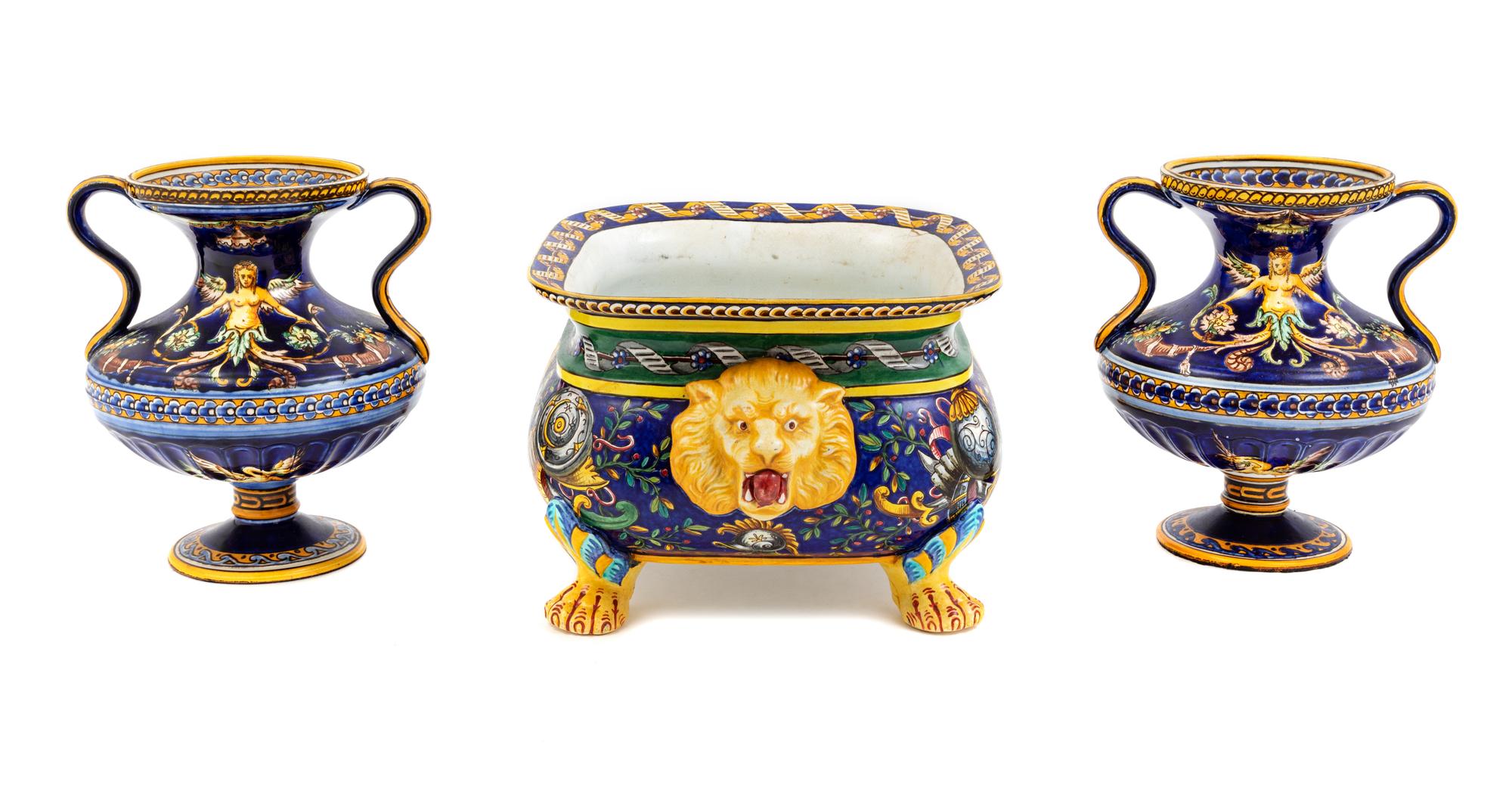 An Italian Ceramic Table Garniture
