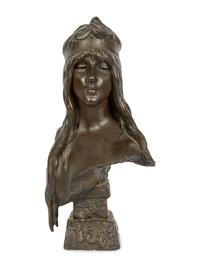A Chalkware Bust AFTER Emmanuel Villanis (French, 1858-1914)