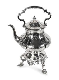 A Victorian Silver Hot Water Kettle-on-Stand — EDWARD & JOHN BARNARD, LONDON, 1853