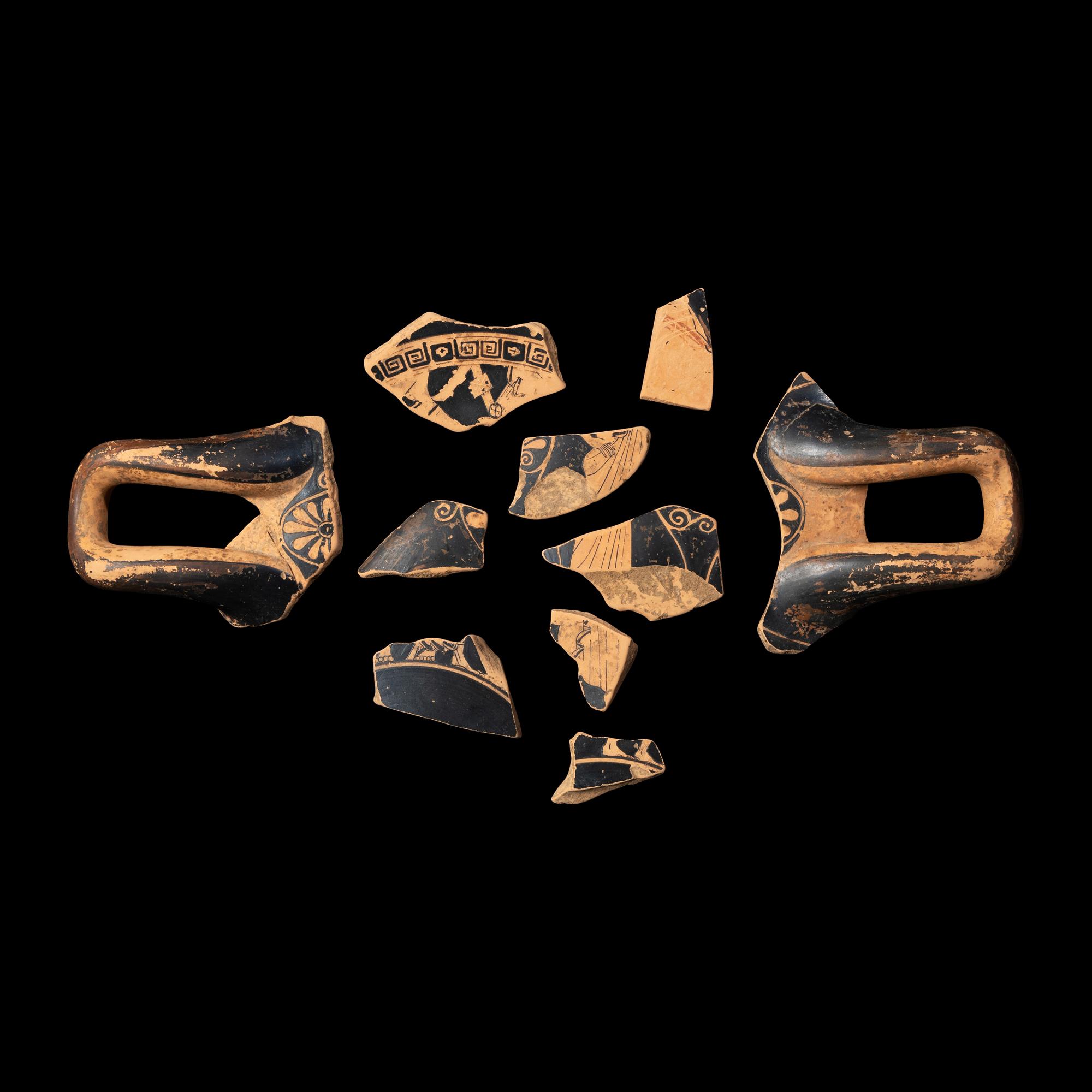 Ten Attic Red-Figured Kylix Fragments